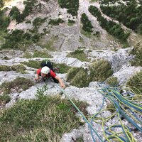 Daniel folgt in der sechsten Seillänge (6-) | 27.05.2018 | 12:36 Uhr